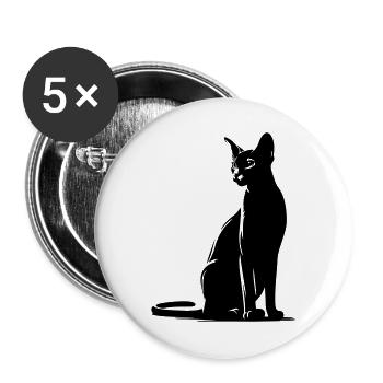 Chat abyssin - Lot de 5 grands badges (56 mm) - blanc - Devant