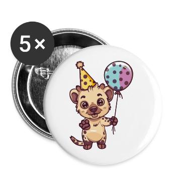 Bande dessinée d’anniversaire de hyène - Lot de 5 grands badges (56 mm) - blanc - Devant