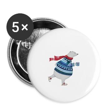 Skate - Buttons large 2.2''/56 mm (5-pack) - white - Front