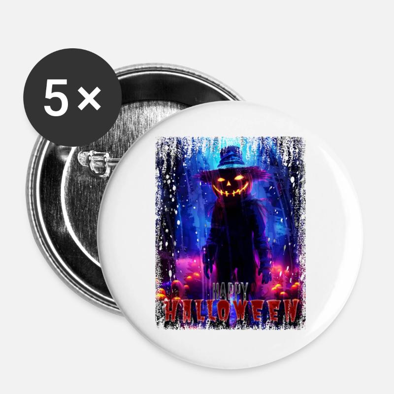Halloween!! - Buttons large 2.2''/56 mm (5-pack) - white