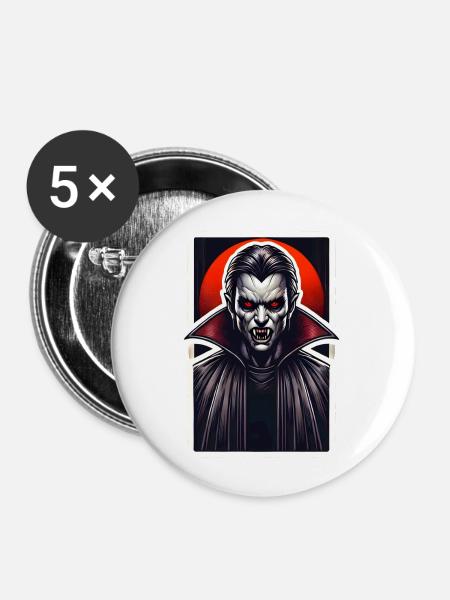 Blutsauger - Buttons groß 56 mm (5er Pack) - Weiß