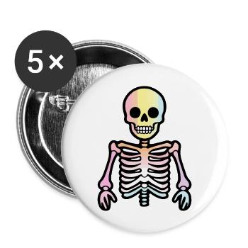 Skeleton Halloween Funny - Buttons large 2.2''/56 mm (5-pack) - white - Front
