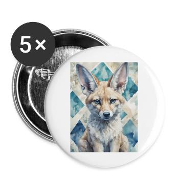 Éléphant coloré - Lot de 5 grands badges (56 mm) - blanc - Devant