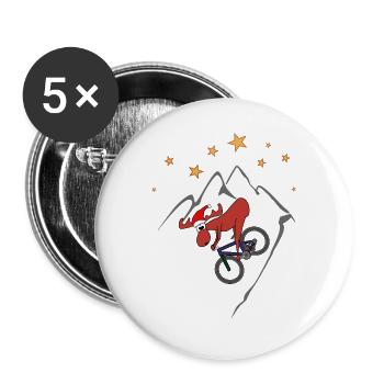 Moose MTB Downhill Xmas - Buttons large 2.2''/56 mm (5-pack) - white - Front