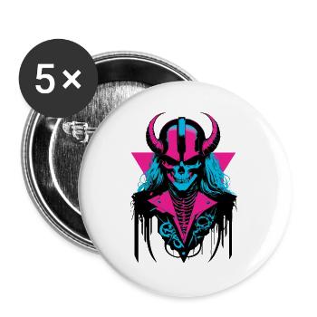 Retro-Zombie - Buttons groß 56 mm (5er Pack) - Weiß - Vorne
