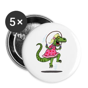 Tyrannosaurus Rex Tarnung für die Jagd - Buttons groß 56 mm (5er Pack) - Weiß - Vorne