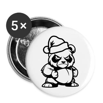 Bande dessinée de Noël Panda Bear - Lot de 5 grands badges (56 mm) - blanc - Devant