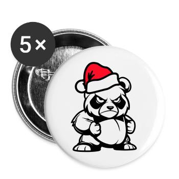Bande dessinée de Noël Panda Bear - Lot de 5 grands badges (56 mm) - blanc - Devant