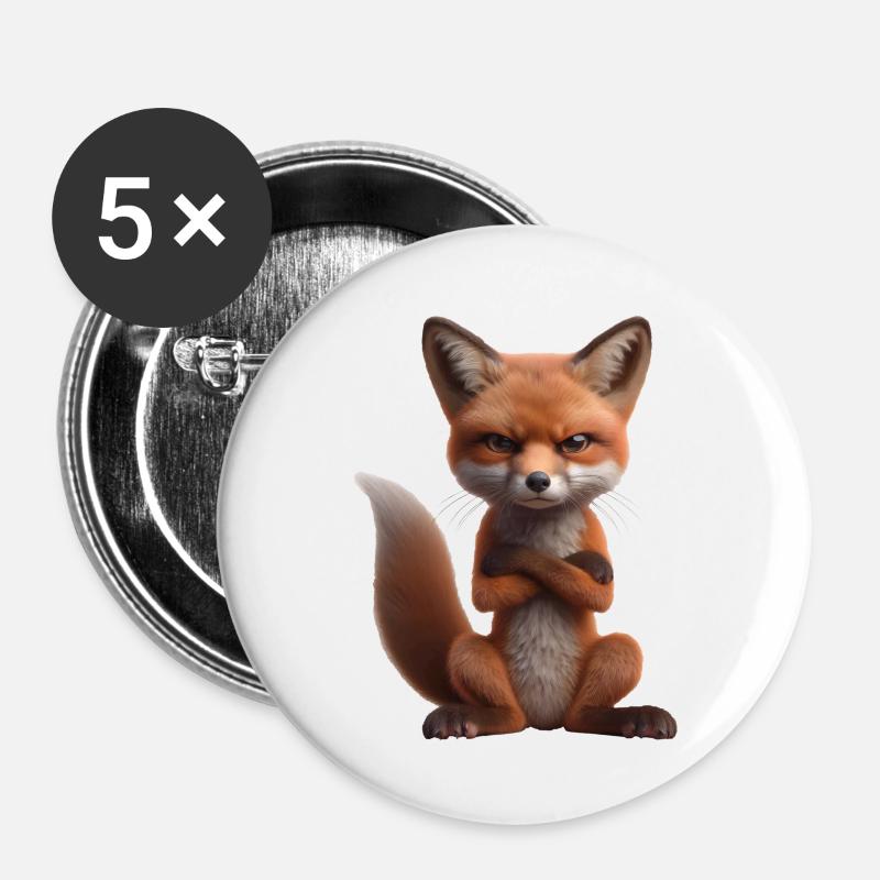 Fox grim 2 - Buttons large 2.2''/56 mm (5-pack) - white