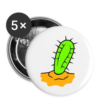 Cactus Plant Prickly Spiny Deserts Cacti - Buttons large 2.2''/56 mm (5-pack) - white - Front