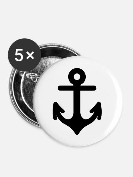 Anker - Buttons groß 56 mm (5er Pack) - Weiß