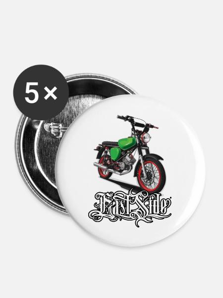 S51 (grün) // Illustration - Buttons groß 56 mm (5er Pack) - Weiß