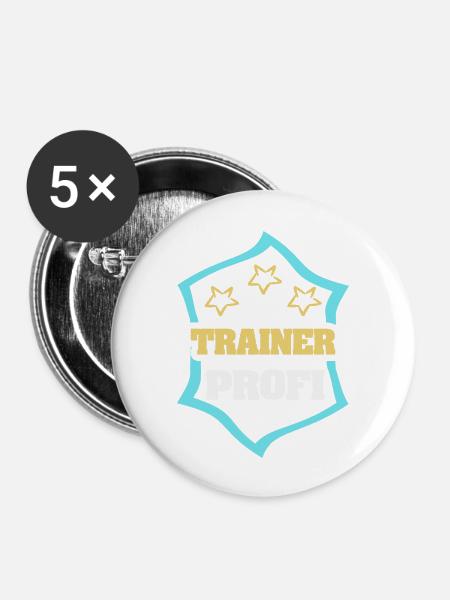 Trainer als Beruf - Buttons groß 56 mm (5er Pack) - Weiß
