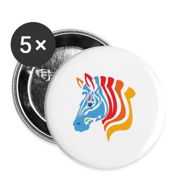 zebra - Buttons groß 56 mm (5er Pack) - Weiß - Vorne