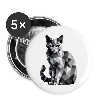 Design "Prowler" - Buttons large 2.2''/56 mm (5-pack) - white - Front