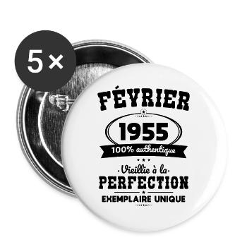 70th Anniversary - February 1955 Perfection - Buttons large 2.2''/56 mm (5-pack) - white - Front