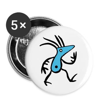 Abstrakte blaue Kreatur - Buttons groß 56 mm (5er Pack) - Weiß - Vorne