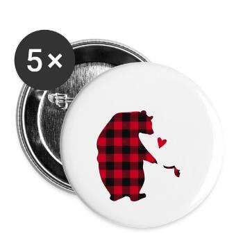 Onkel Bär - Buttons groß 56 mm (5er Pack) - Weiß - Vorne