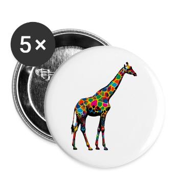 Girafe - Lot de 5 grands badges (56 mm) - blanc - Devant