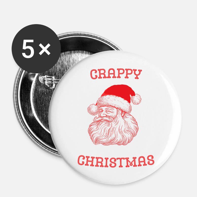 Crappy Christmas - Buttons large 2.2''/56 mm (5-pack) - white