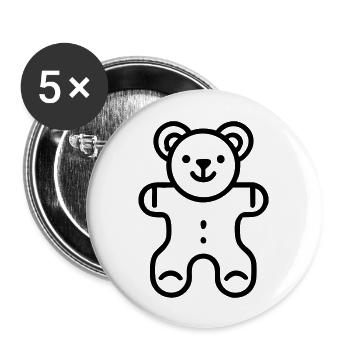 Bear - Buttons large 2.2''/56 mm (5-pack) - white - Front