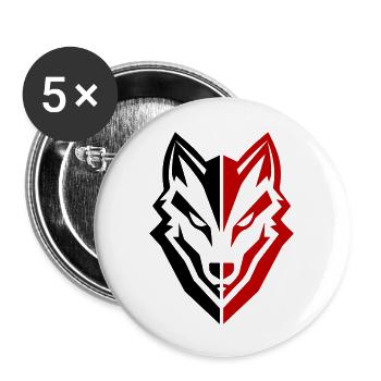 Wolf Icon - Buttons large 2.2''/56 mm (5-pack) - white - Front