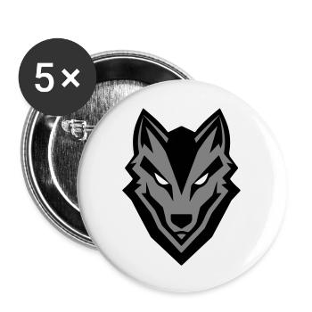 Wolf Icon - Buttons large 2.2''/56 mm (5-pack) - white - Front