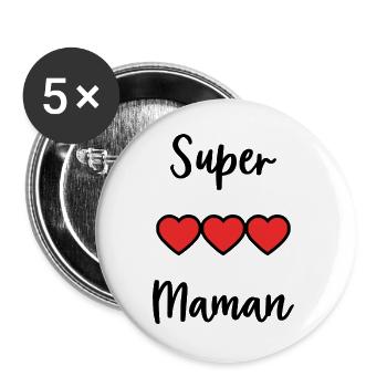 MOM. MOTHER'S DAY. HAPPY MOTHER'S DAY - Buttons large 2.2''/56 mm (5-pack) - white - Front