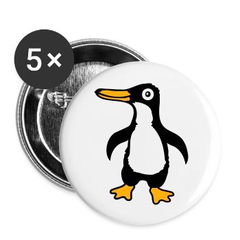 Pingouin mignon bébé enfant bambin heureux cool - Lot de 5 grands badges (56 mm) - blanc - Devant