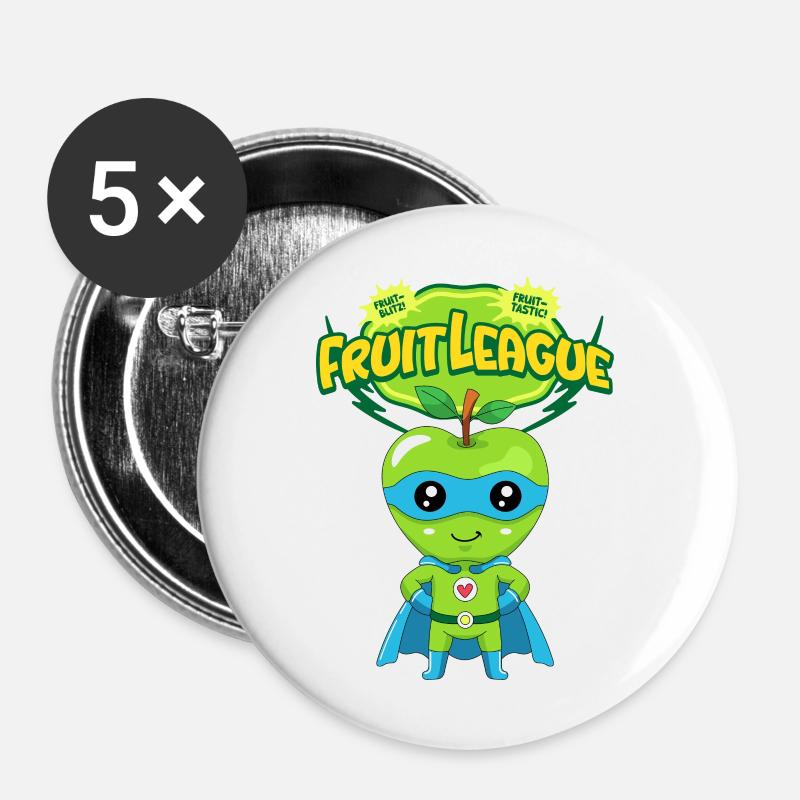 Apple in a suit - Buttons large 2.2''/56 mm (5-pack) - white
