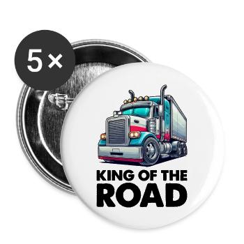 lastwagen king - Buttons groß 56 mm (5er Pack) - Weiß - Vorne