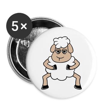 sheep tired bored look sheep stands cute - Buttons large 2.2''/56 mm (5-pack) - white - Front