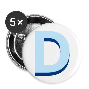 Pop und moderner blauer Buchstabe d - Buttons groß 56 mm (5er Pack) - Weiß - Vorne
