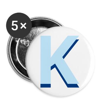Letter k blue pop and modern - Buttons large 2.2''/56 mm (5-pack) - white - Front