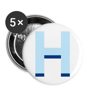 Pop und moderner blauer Buchstabe h - Buttons groß 56 mm (5er Pack) - Weiß - Vorne