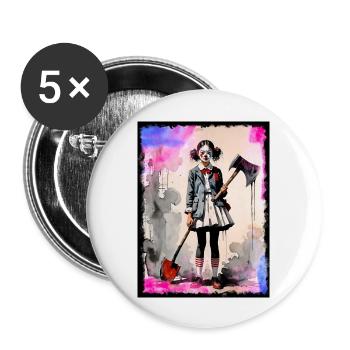 Wanna play? - Buttons large 2.2''/56 mm (5-pack) - white - Front