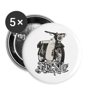 Star (beige) // Illustration - Buttons large 2.2''/56 mm (5-pack) - white - Front