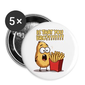 Potato Meet French Fries - Buttons large 2.2''/56 mm (5-pack) - white - Front