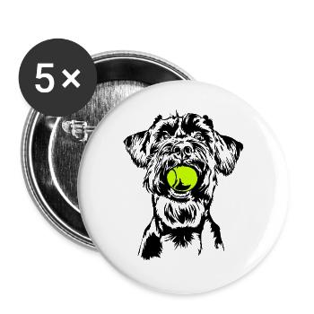 Giant Schnauzer Schnauzer Dog Dog Wilsigns - Buttons large 2.2''/56 mm (5-pack) - white - Front