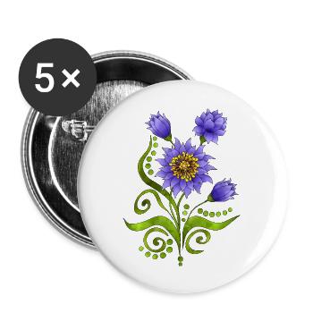 Flowers - Buttons large 2.2''/56 mm (5-pack) - white - Front