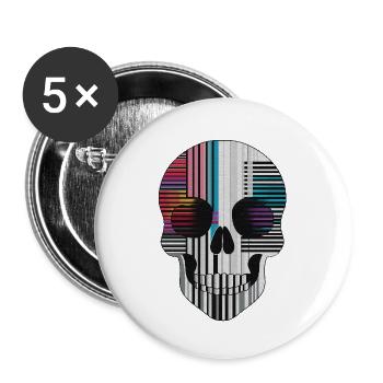 Funky Skull - Buttons large 2.2''/56 mm (5-pack) - white - Front