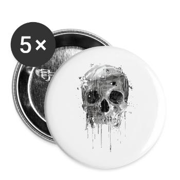 T-Shirt "Rebel Skull" - Buttons large 2.2''/56 mm (5-pack) - white - Front