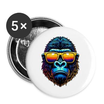 Gorilla - Buttons groß 56 mm (5er Pack) - Weiß - Vorne