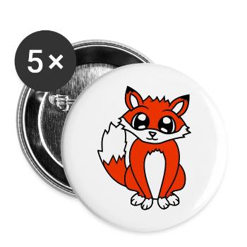 Fox Red Fox Wild Animal Clever Forest Inhabitants - Buttons large 2.2''/56 mm (5-pack) - white - Front