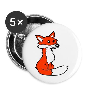Fox Red Fox Wild Animal Clever Forest Inhabitants - Buttons large 2.2''/56 mm (5-pack) - white - Front
