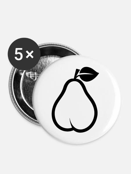 Birne - Buttons groß 56 mm (5er Pack) - Weiß