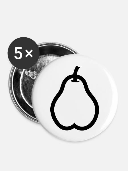 Birne - Buttons groß 56 mm (5er Pack) - Weiß