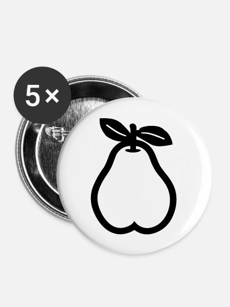Birne - Buttons groß 56 mm (5er Pack) - Weiß
