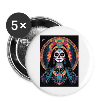 LA CATRINA DELUXE - Buttons large 2.2''/56 mm (5-pack) - white - Front