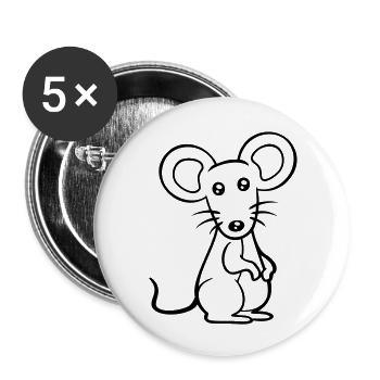 Mouse Mouse Cute Little Rat Rodent Friendly - Buttons large 2.2''/56 mm (5-pack) - white - Front